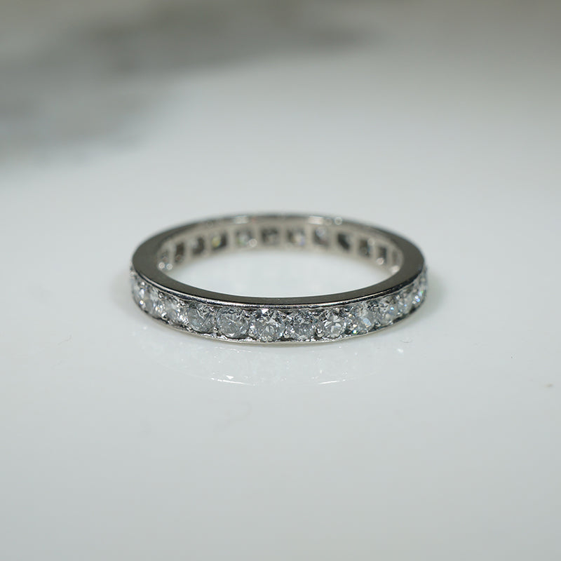 French Platinum Diamond Eternity Band