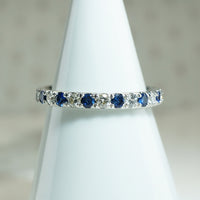 Sapphire and Diamond Platinum Eternity Band