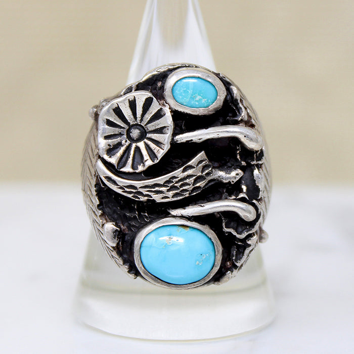 Fantastical Silver & Turquoise Signet Ring