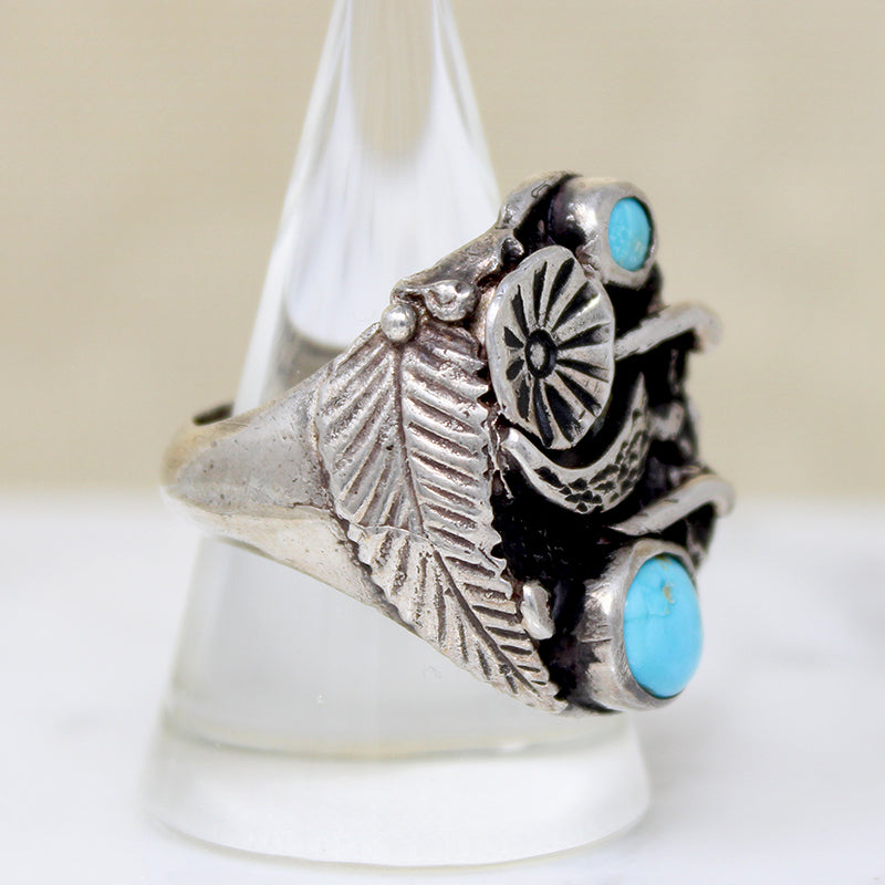 Fantastical Silver & Turquoise Signet Ring
