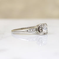 Graceful 1940s Diamond & White Gold Engagement Ring