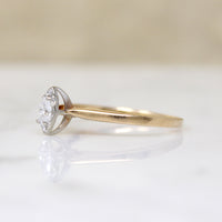 Petite Marquis Diamond in Two-Tone 10k Gold Solitaire