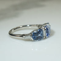 Amazing Sapphire Trio Engagement Ring