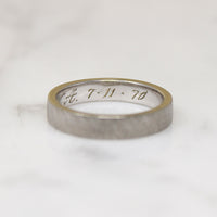 18k White Gold Jabel Band with Florentine Finish
