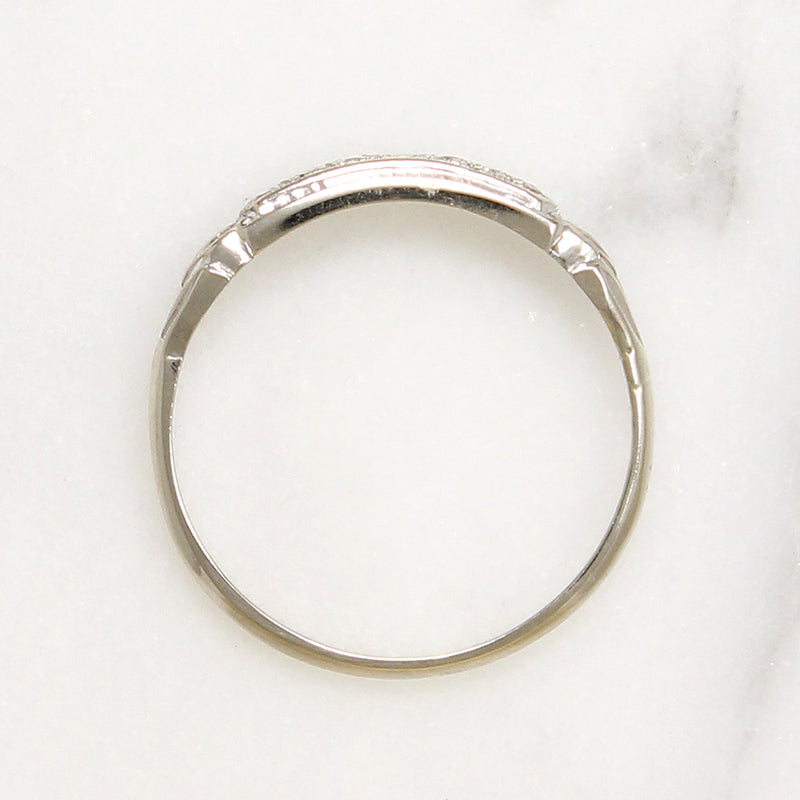 Delicate White Gold & Diamond Art Deco Band