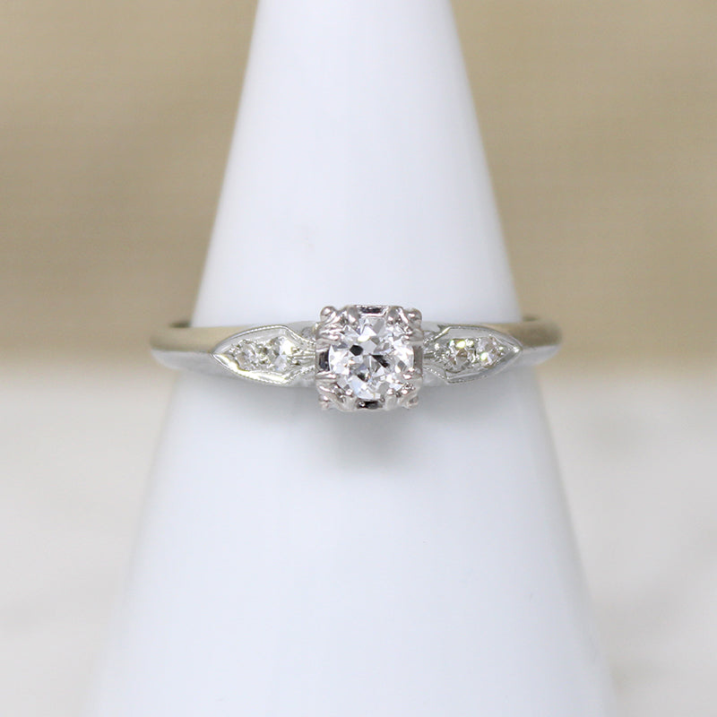 Refined Old European Cut Diamond Engagement Ring