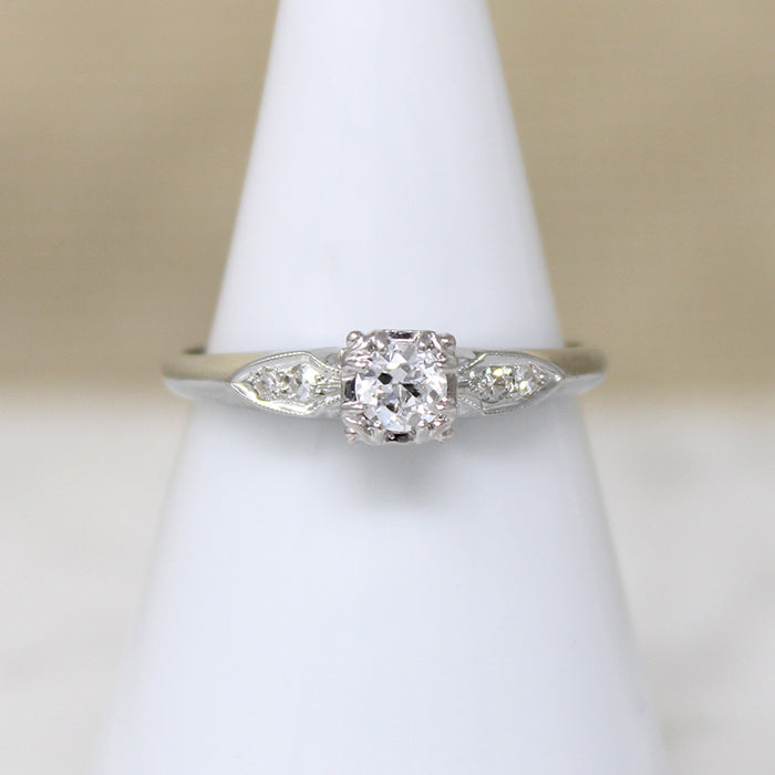 Refined Old European Cut Diamond Engagement Ring