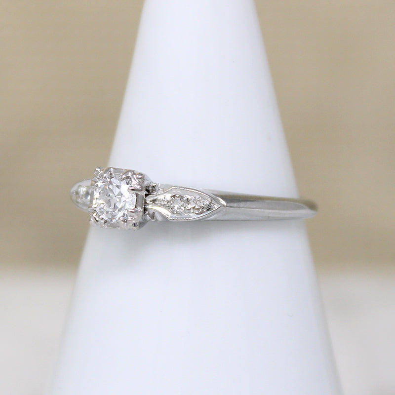 Refined Old European Cut Diamond Engagement Ring