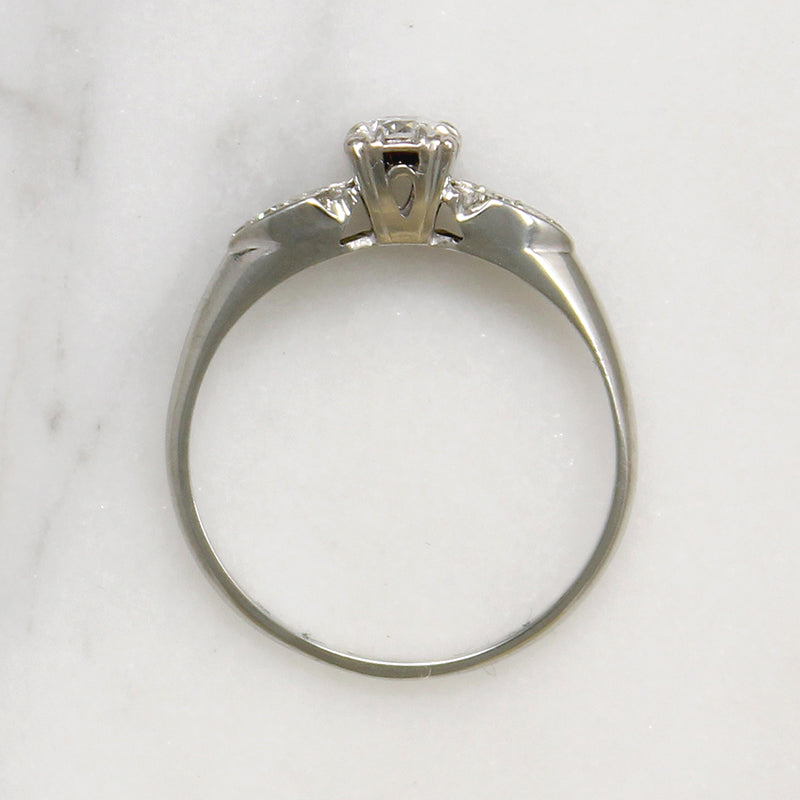 Refined Old European Cut Diamond Engagement Ring