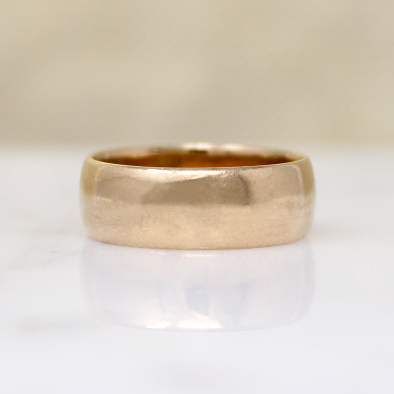 Wide 10k Gold Half Round Band Size 6.5