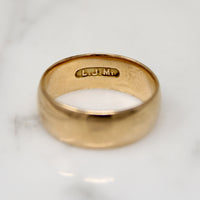 Wide 10k Gold Half Round Band Size 6.5