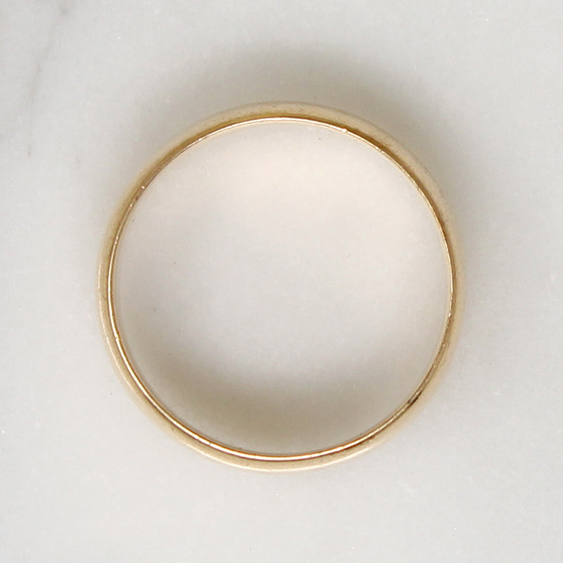 Wide 10k Gold Half Round Band Size 6.5