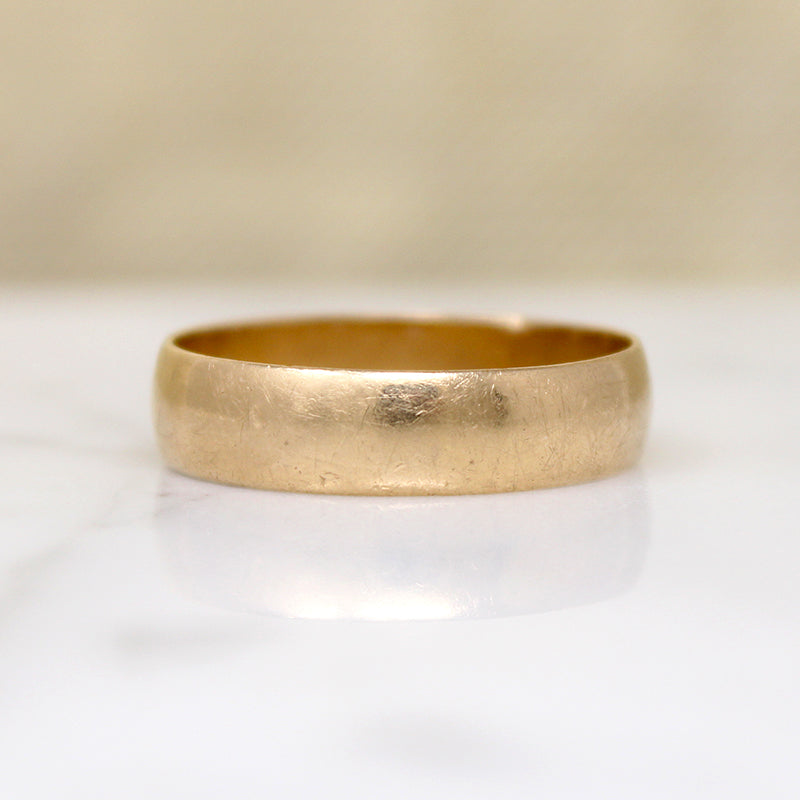 Timeless Half Round 14k Gold Band Size 11.5