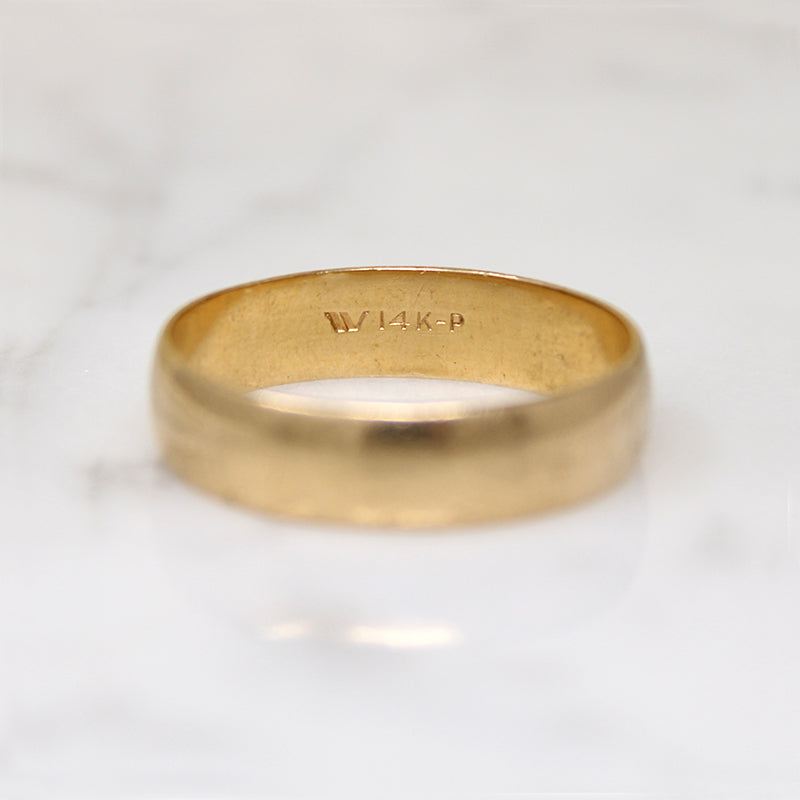 Timeless Half Round 14k Gold Band Size 11.5