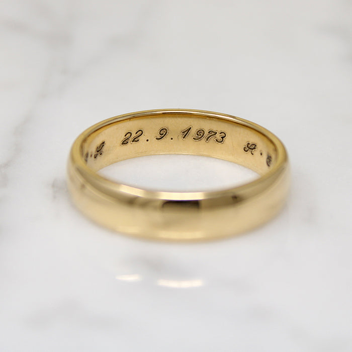 Satisfying Size 11.5 14k Gold Wedding Band 