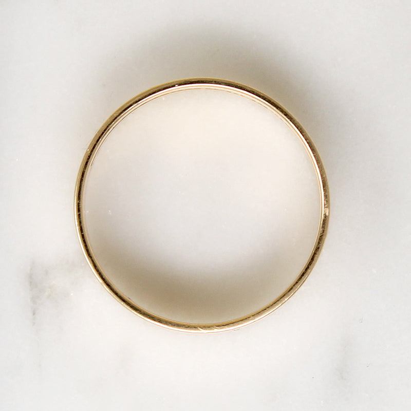 Wide Flat 14k Gold Band with Latin Inscription