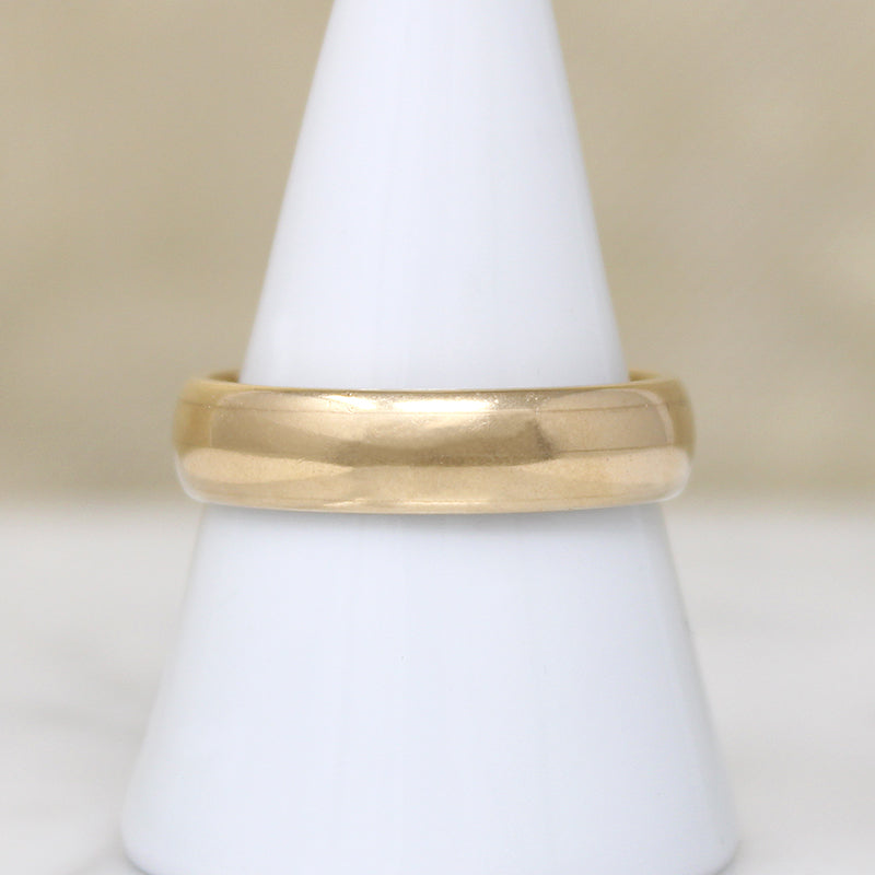 Heavy Half Round 14k Gold Wedding Band Size 10.5