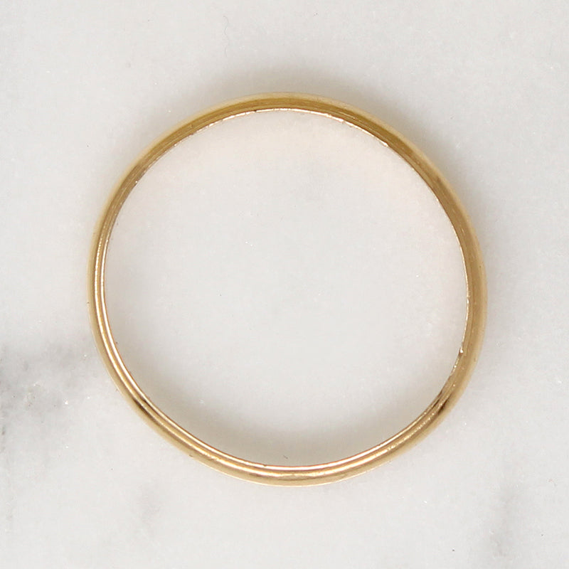 Stylish 14k Gold Edged Half Round Band Size 9.5