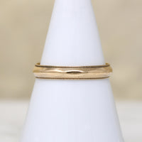Faceted Gold Band with Milgrain Edges Size 8.75