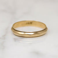 Faceted Gold Band with Milgrain Edges Size 8.75