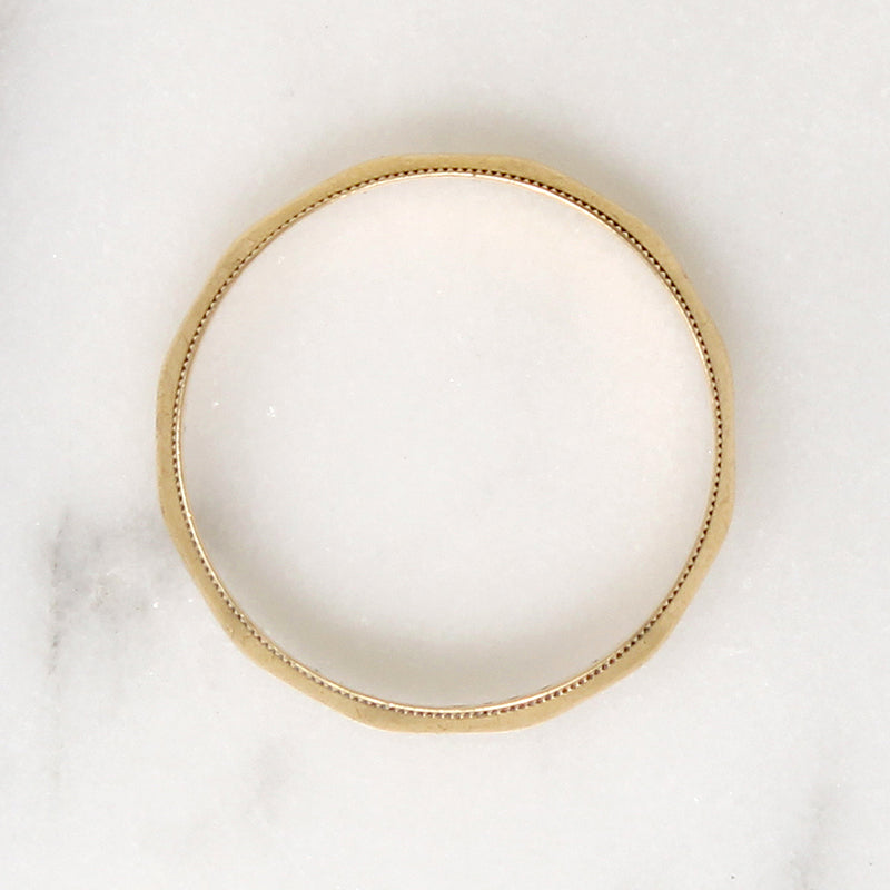 Faceted Gold Band with Milgrain Edges Size 8.75