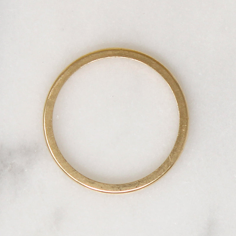 Slim Flat Edged 14k Gold Band Size 5.75