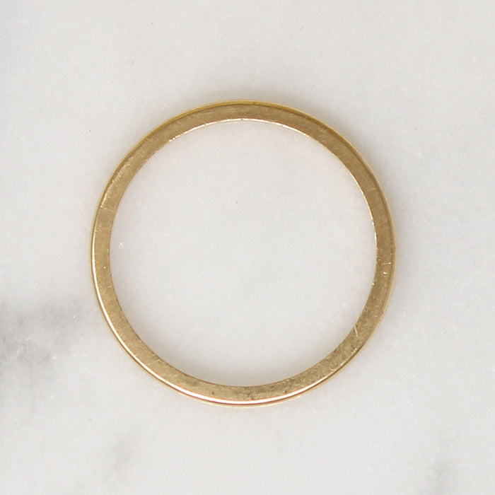 Slim Flat Edged 14k Gold Band Size 5.75