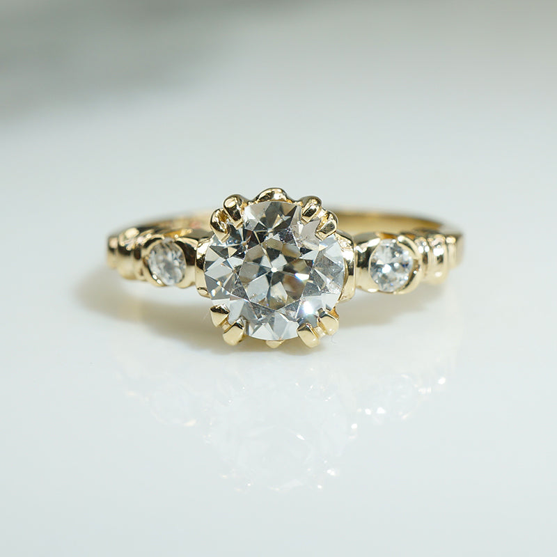 Stunning 1930s Yellow Gold & Diamond Engagement Ring