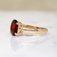 Gorgeous Oval Garnet in Gold Solitaire Ring