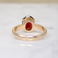 Gorgeous Oval Garnet in Gold Solitaire Ring