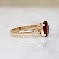 Gorgeous Oval Garnet in Gold Solitaire Ring