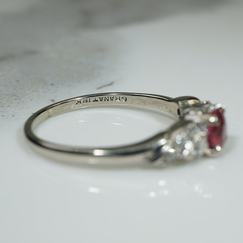 Vintage 1930s Granat Engagement Ring