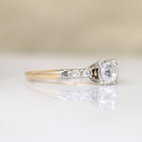Feminine Flair Two-Tone Gold & Diamond Engagement Ring