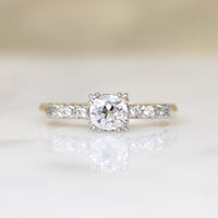 Feminine Flair Two-Tone Gold & Diamond Engagement Ring