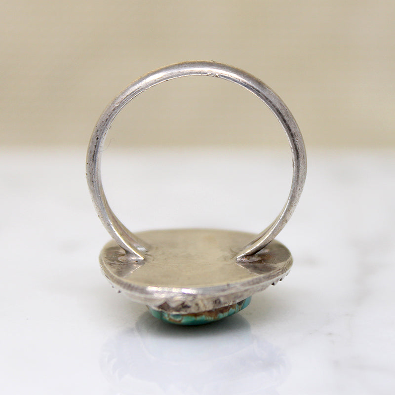 Lustrous Blue & Green Turquoise in Silver Ring