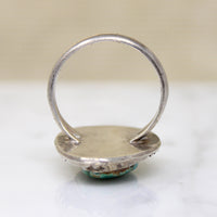 Lustrous Blue & Green Turquoise in Silver Ring