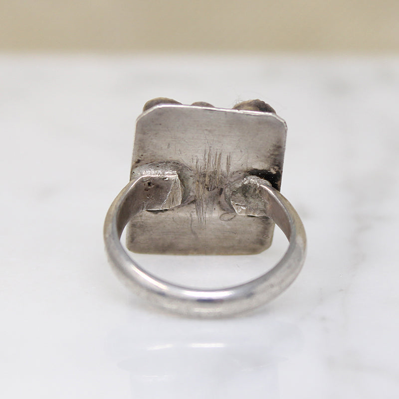 Turquoise Cabochons & Silver Panel Ring