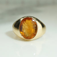 Sunny Citrine Intaglio in Gold Signet