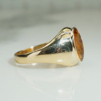 Sunny Citrine Intaglio in Gold Signet