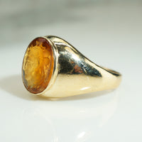 Sunny Citrine Intaglio in Gold Signet