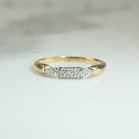 Pear Shape and Round Diamond Platinum and 18k Gold Band
