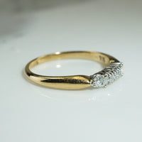 Pear Shape and Round Diamond Platinum and 18k Gold Band