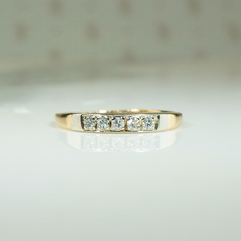 Vintage 1940s Two Tone Diamond Band