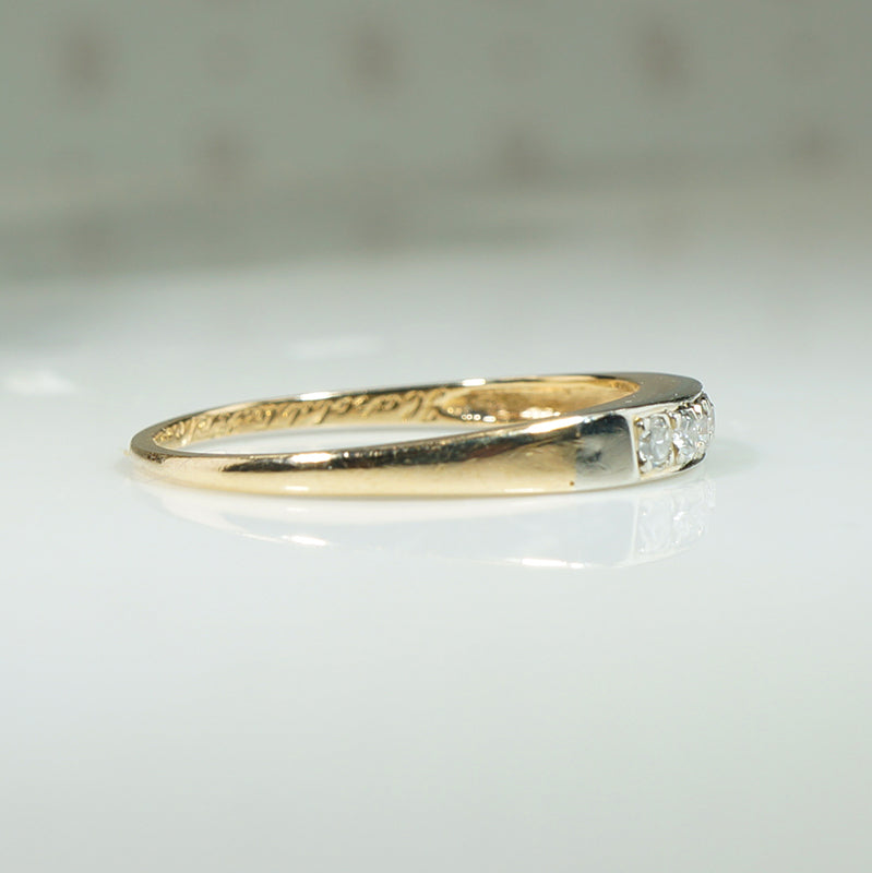 Vintage 1940s Two Tone Diamond Band