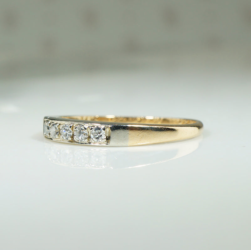 Vintage 1940s Two Tone Diamond Band