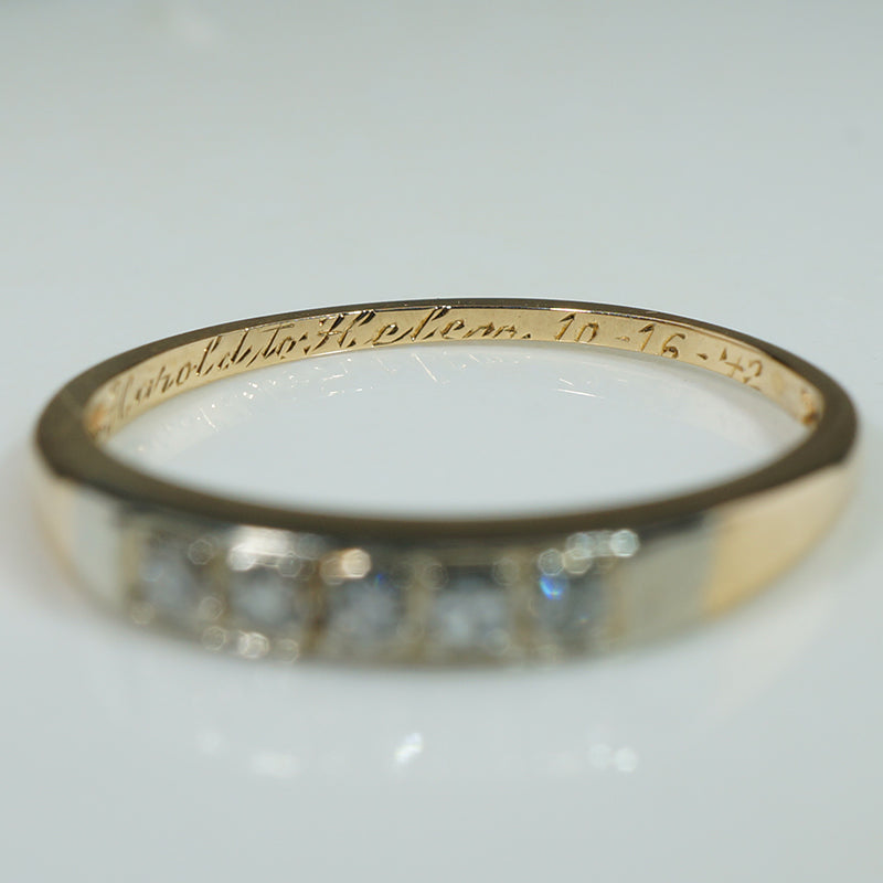 Vintage 1940s Two Tone Diamond Band