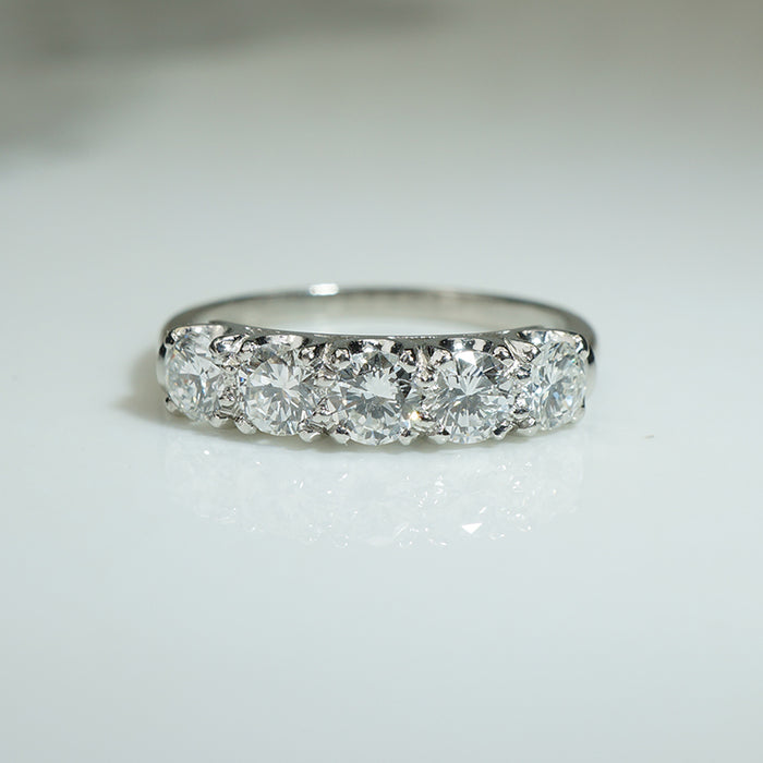 Luxe Platinum and Diamond 1950s Band