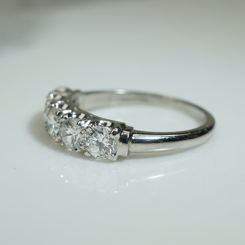 Luxe Platinum and Diamond 1950s Band