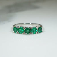 Mid Century Emerald and Platinum Band