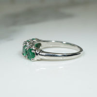 Mid Century Emerald and Platinum Band